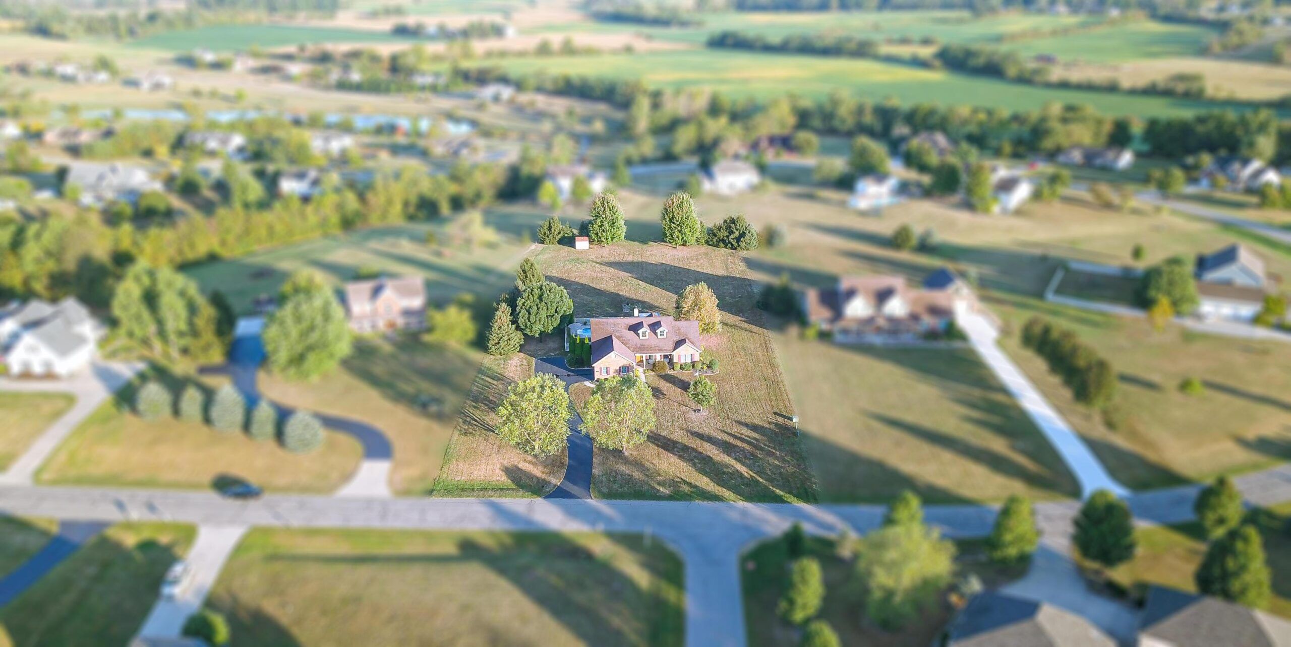 overhead view of a neighborhood